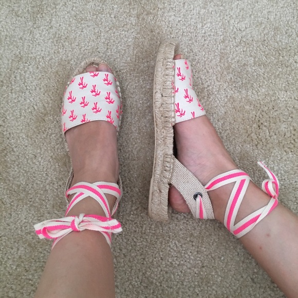 neon pink espadrilles